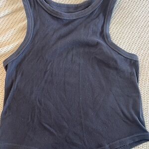 Streetwear Society Gray Fitted Crop Tank Top